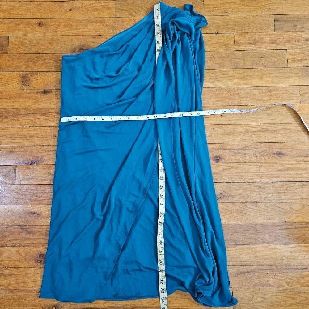 Mack and James Badgley Mischka Green One Shoulder Midi Dress Extra Small - Picture 7 of 9